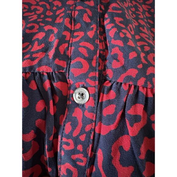 Vineyard Vines Leopard Tier Dress + Blouse Set- M, Navy Red Preppy Coord Duo NWT - Picture 8 of 14